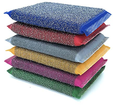 SSyang Schwamm Küche Mikrofase,6 Stück Schwamm,Reinigungsschwamm,Putzschwamm,Mikrofaser Küchenschwamm,für Putzschwamm,Geschirr,Töpfe und Pfannen,Wiederverwendbar,Doppelseiti (Zufällige Farbe)