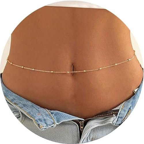 Goiern bauchkette gold für Frauen, Bikini-Bauchketten, Körperketten, Sommer-Strand-Schmuck, verstellbar