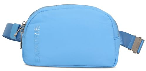 Expatrié Crossbody Bag Damen Blau - Milly - Puffer Waist Bag aus Nylon - Kleine Umhängetasche im Pillow Design mit Metall Schnalle - Puffy Nylontasche Klein