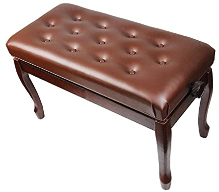 PLMNBQWE Banco de Piano de Madera Ajustable con Asiento Acolchado Grueso Taburete de Piano dúo para práctica Musical Capacidad de Carga hasta 180 kg