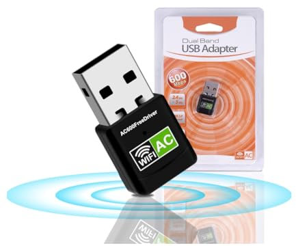 Adaptador WiFi USB de 600 Mbps con controlador gratuito, adaptador de red inalámbrico de doble banda 2,4/5 GHz con memoria WiFi, mini receptor WiFi para PC/portátil/escritorio, compatible con Windows