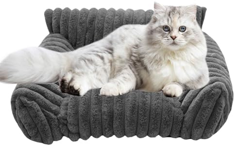 Biniveil Sofá Cama para Gatos | Sofá Suave para Mascotas | Cama Elevado Mullido para Gatos y Perros Uso Interior Exterior Viaje Apartamento Coche Patio