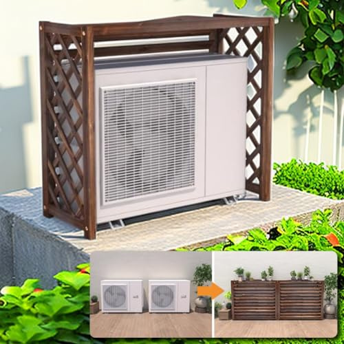 Clôture en bois épais pour climatiseur et radiateur pour cacher les déchets de taille moyenne résistante aux intempéries Décoration de jardin élégante Solution de terrasse
