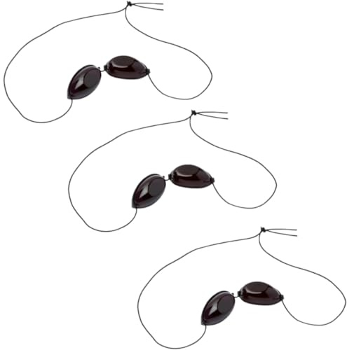 Generisk 3 x UV-skyddsglasögon för solarium UVA UVB, återanvändbara ögonskyddsglasögon med gummiband, lätta skyddsglasögon för solbänk, IPL, LED, infraröd och skönhetsapplikationer