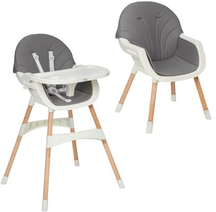 MS BabyWorld – MIKA – Trona para Bebé 3 en 1 | Convertible en Alzador y Silla | Asiento Acolchado | Plegable y Evolutiva