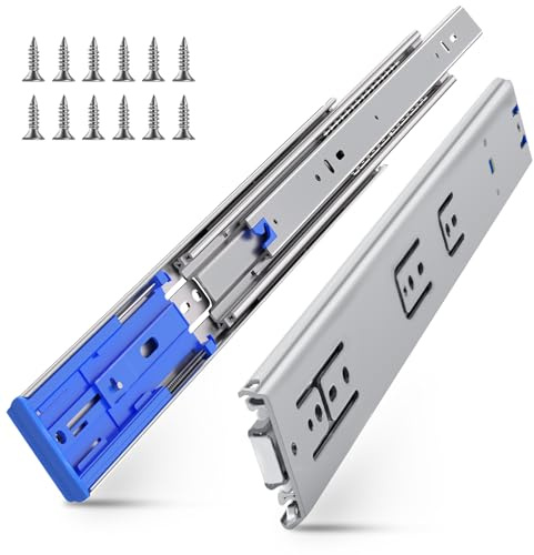 SLIDEWAY 200 Lbs Soft Close Heavy Duty Drawer Slides 1 Pair 14 16 18 20 22 24 26 28 Inch Full Extension Ball Bearing Sliding Rails Cabinet Runners Tracks Tool Box Glides-Soft Closing 14