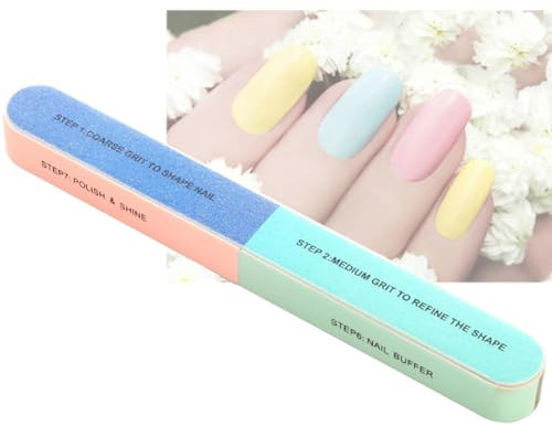 Lucidante per unghie a 7 livelli, lima professionale per manicure, trattamento smeriglio, superficie di attrito a 7 lati, per unghie in gel, colore casuale (1 pezzo)