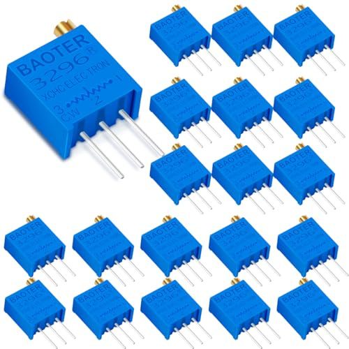Innfeeltech 20 Piezas 5K Ohm Multiturn Trimmer Potenciómetro Azul Resistencia Variable Ajustable