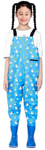 Angler-Watstiefel für Kinder,Kinder-Watstiefel,Einteilige wasserdichte Jugendstiefel und Wathosen | Jagdwathosen, Regenhosen, Stiefel und Wathosen, Wasseranzüge, Regenmäntel für Teenager