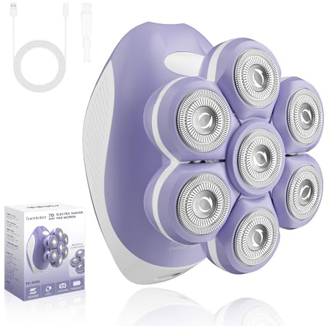 Bartrimber Electric Razors for Women Legs: 7D Fast & Painless Full-Body Shaver for Silk Skin – Waterproof Lady Face Pubic Hair Remover w/Light&Travel Cover – Wet/Dry Use, Gifts for Women Teen Girl