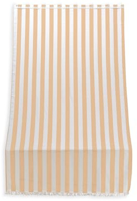 Rideau de Soleil pour extérieur, Rayures Beiges avec Anneaux, H 300 x 140 cm, Rideaux de Soleil pour extérieur Amovibles en Polyester, Rideau de Balcon extérieur pour Jardin et Gazebo