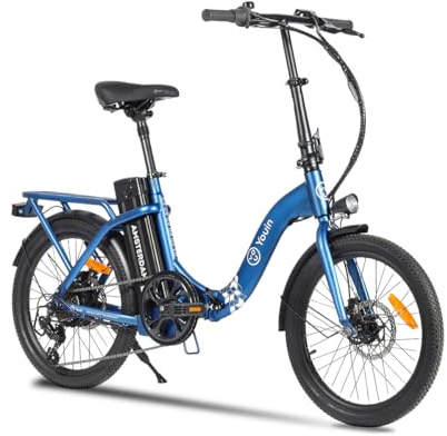 Youin Amsterdam BK1003 Bicicleta eléctrica Plegable Urbana 20 Pulgadas Motor 250W batería extraíble Cambio 7 Velocidades suspensión autonomía Real 45km Frenos Disco Pantalla LED