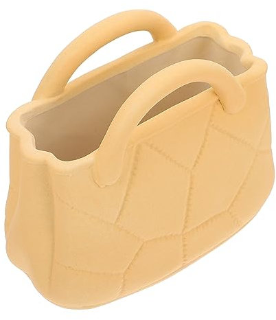 ADOCARN 1pezzi Bello Vaso Decorativo in Ceramica Ornamento Per Vaso Di Fiori Forma Di Borsa Strumento Per Composizioni Floreali Squisito Per Casa e Ufficio