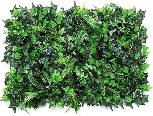 Pannelli di Bosso Artificiale - Pannelli di Siepe Artificiale 40x60 Cm, Pannelli di Piante di Bosso, Siepe di Recinzione Verde, Recinzione per La Privacy in Edera Verde