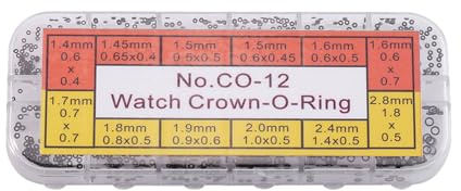 GOWENIC Tiny Crown O Ring Set 1,4-2,8mm 12 Storlek Gummipackningar |Seal Sortiment Kit för Vattentäta Klocka Reparationsdelar