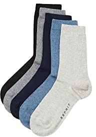 ESPRIT Solid Mix Multipack K So coton unies lot de 5 paires, Chaussettes Mixte enfant, Multicolore Black Blue Beige Grey 0070, 35-38