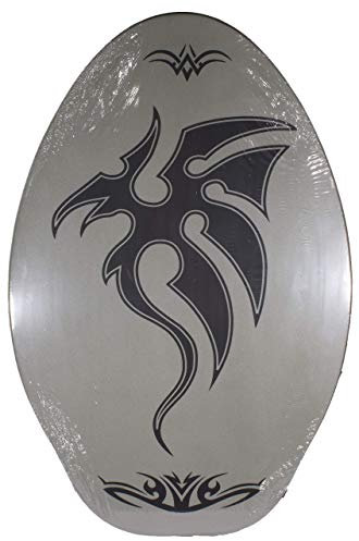 Sunspecs Skimboard aus Holz mit Gummioberseite, rutschfreier Griff (kein Wachs erforderlich), Grau, 76,2 cm