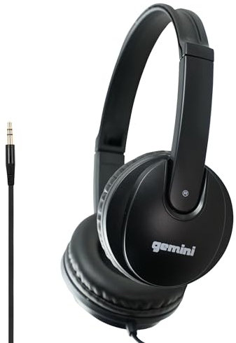 Gemini Sound DJX-200 - Auriculares Profesionales para DJ, Color Negro, Monitor sobre la Oreja con Controladores de 40 mm, Orejeras Ultra cómodas, Aislamiento de Ruido, diseño Ligero para DJing,