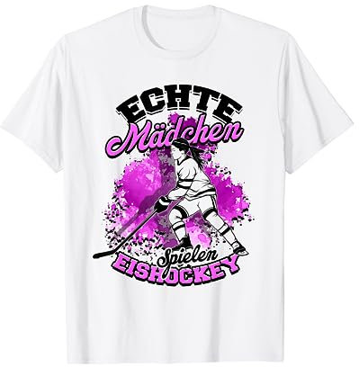 Eishockeyspieler Eis Hockey Echte Mädchen Spielen Eishockey T-Shirt