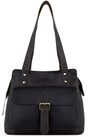 KLONDIKE 1896 Rush Zoe Handtasche für Damen aus Rindleder, Hand bag, dunkelbraun