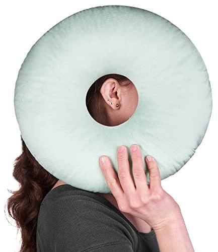 ODOXIA Piercing Kissen mit Loch | Für Ohr gegen Ohrenschmerzen | Donut Kissen | Ohrkissen | Sleepingring für Seitenschläfer zur Schmerzlinderung im Ohr | Piercing Pillow (Mint)