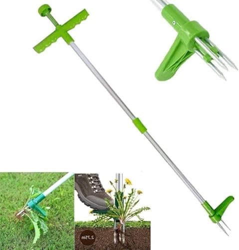 Désherbeur Debout Garden Stand-Up à Long Manche Telescopique Uproot Remover Tueur De Racines De Pelouse De Jardin Outil De Suppression De DéSherbeuses Manuel Accessoire De Jardin