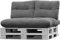 normani Palettenkissen Set Sofa Sitzkissen wasserdicht mit Rückenkissen Outdoor Palettenauflagen (Sitzkissen Gesteppt 120x80) Farbe Hellgrau