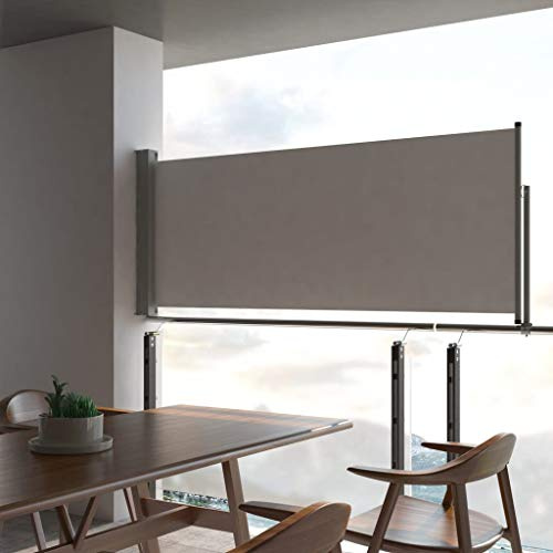 Willood Ausziehbare Seitenmarkise, Sichtschutz Windschutz Markise, Balkon Sichtschutz Seitlich, 100x300 cm Grau