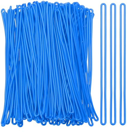 PATIKIL Luggage tag Loops, 100 Pcs PVC Luggage Loop Straps Bag Tag Loops Luggage Tag Holders Worm Loops Tag Holders for ID Card Bags Suitcase Label Fasteners, Blue