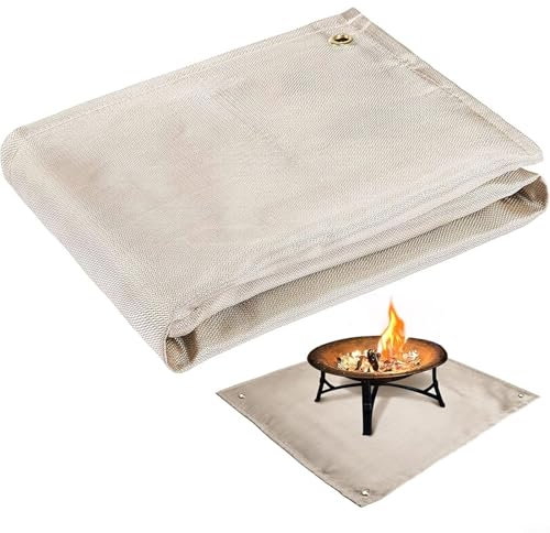 HpLive Tapis ignifuge, tapis de protection contre la chaleur, tapis ignifuge, tapis de barbecue pour terrasse en bois, tapis de protection contre l'incendie – 39 × 39