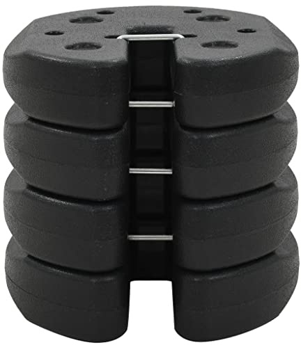 Pavillon-Gewichte 4 STK. Schwarz 220x50 mm Beton mit Kunststoff-Ummantelung - Stabil & Wetterfest für Pavillon-Rahmen - Ideal für Garten & Terrasse