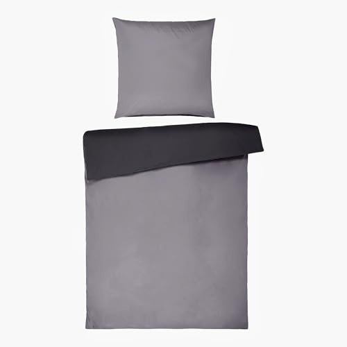 Homewell Juego de ropa de cama de algodón de 135 x 200 cm, satén Mako con cremallera, 2 piezas