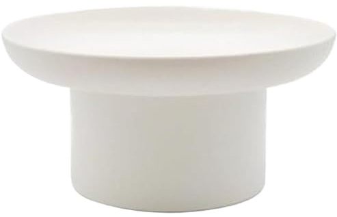 Zhanhai Bandeja decorativa redonda para perfume, bandeja para velas, diseño de base cilíndrica alta y gruesa, bandeja redonda para servir mesa de café (blanco, S)