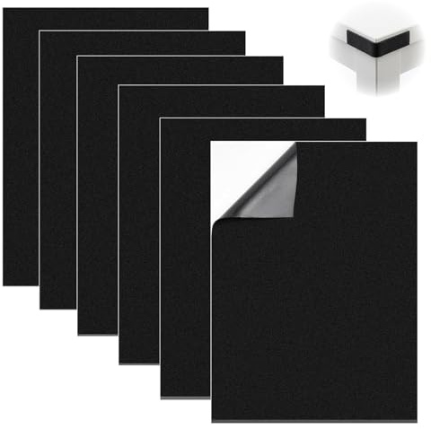 6 Pcs Fieltro Adhesivo Negro, 3mm Almohadillas de Fieltro para Muebles