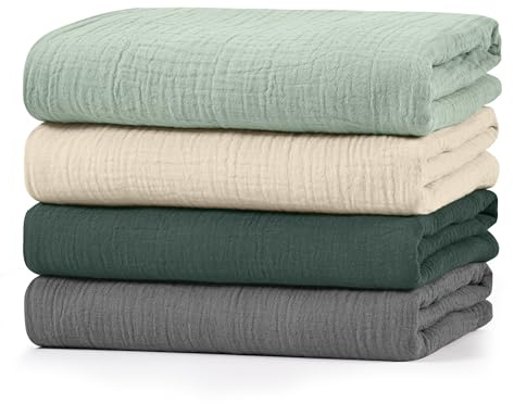 Soarwg skötfilt för barn, 95 x 100 cm, 4-pack – babyartiklar för nyfödda, babykläder och skötdukar, 100 % bomull, naturlig