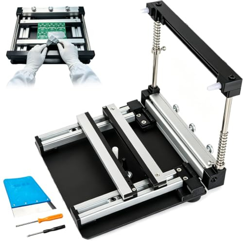 Manuellt screentryckbord, SMT-prototyputrustning | Med kropp av aluminiumlegering, 0,8-1,6/2 mm justerbar tjocklek, for kretskortsverkstäder(10cm)