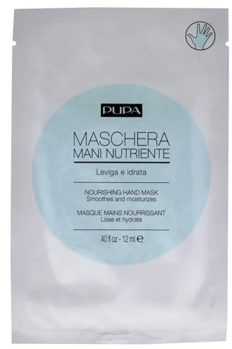 Pupa Milano Nourishing Hand Mask - Nourishing Single-Use Sheet Mask - Nourish And Hydrate The Hands In Just 15 Minutes - Prevents And Diminishes Signs Of Aging - Dermatologist-Tested - 0.4 Oz