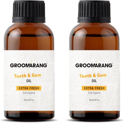 Groomarang Zahnfleischerkrankungen Behandlungsöl gegen Zahnfleischentzündung, Mundgeruch und Mundschmerzen – aus 100% reinen pflanzlichen Ölen (extra stark), 15 ml x 2