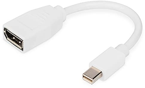 DIGITUS DisplayPort Adapterkabel - mini DP zu DP - Displayport 1.2 - UltraHD 4k/60Hz - 0.15m - Weiß
