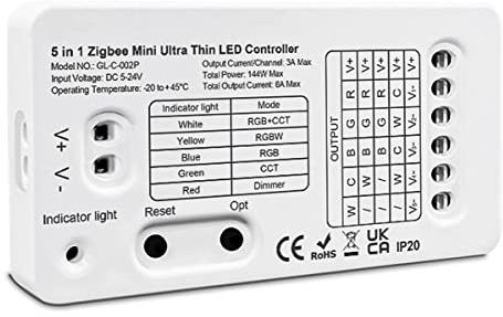 LEDLUX Mini ZigBee Controller 12V 24V 5 In 1 Per Striscia Led Da Mono Colore Fino a 5 Canali APP Tuya Compatibile Con Alexa Google Home