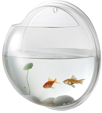 Alipis Transparent Creative Wall Mounted Fish Tank Acrylic Fish Bowl Hanging Aquarium for Home Decor 6.7 Inch Space Saving Wall Aquarium Suitable for Betta and Air Plants