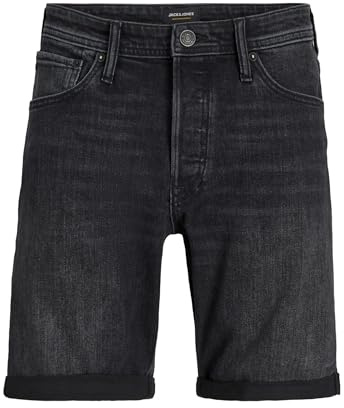 JACK & JONES Mens Shorts Black Denim M