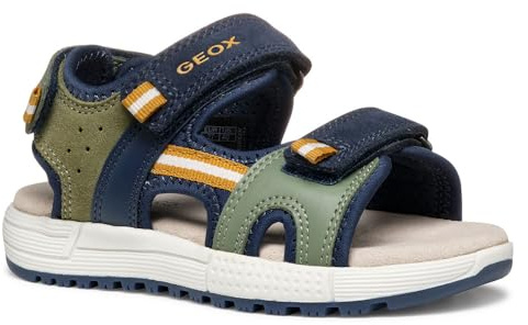 Geox J SANDAL ALBEN BOY A, Sandale garçon, Sage/Navy,