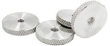 ERVDKXCOI Ecrou Rond moleté pour vis à Main, Écrous moletés à tête Plate en Acier Inoxydable 304, 5 pièces, vis à la Main, écrou Rond moleté, Attaches de quincaillerie M3 M4-M12(M4(20x5))