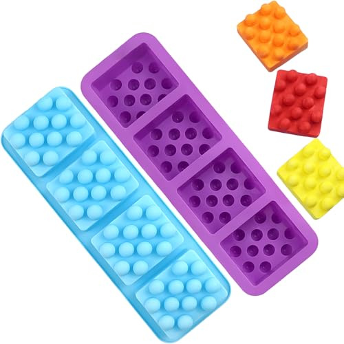 LdawyDE 2 Pcs Stampo per Sapone, 4 Cavità Stampi in Silicone con Punto Massaggio, Silicone per Stampi per Versare Sapone, Candele, Torte