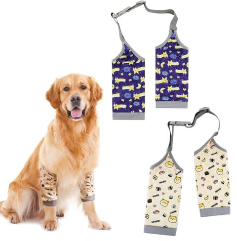 2 stycken armbågsbandage hund, liggsvinnar hundbody efter op, knäbandage hund bakben, tasskydd hund, medelstora och stora hundkirurgi, återhämtning, recovery Sleeve för framben (XL)
