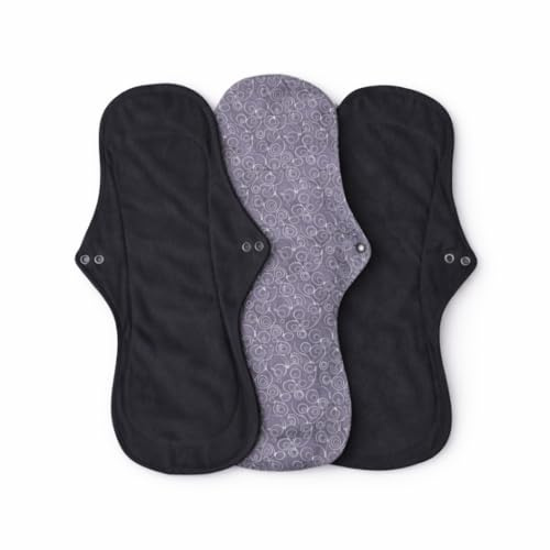 1610 PACK DE 3 COMPRESAS DE TELA REUTILIZABLE (Gris grafito)