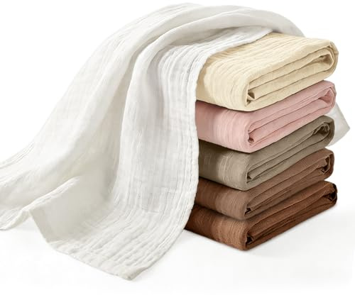 HAGOT 6-pack babymuslindukar, 60 cm x 60 cm bomullsmuslin fyrkantiga tvättdukar för nyfödda