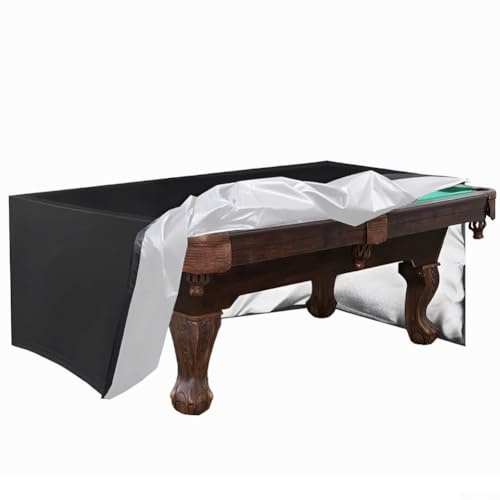 Spelonify Cubierta impermeable para mesa de billar Oxford 420D, cubierta antipolvo para billar, protector de mesa de billar al aire libre con correas ajustables, protector de lluvia resistente para