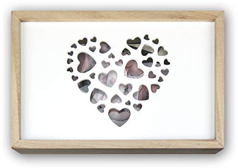 ZEP S.r.l. Love Box USB für 13 x 18 Fotos Holzbox, Holz, Natur und Weiß, Außenmaß 24,5 x 16 x 5 cm